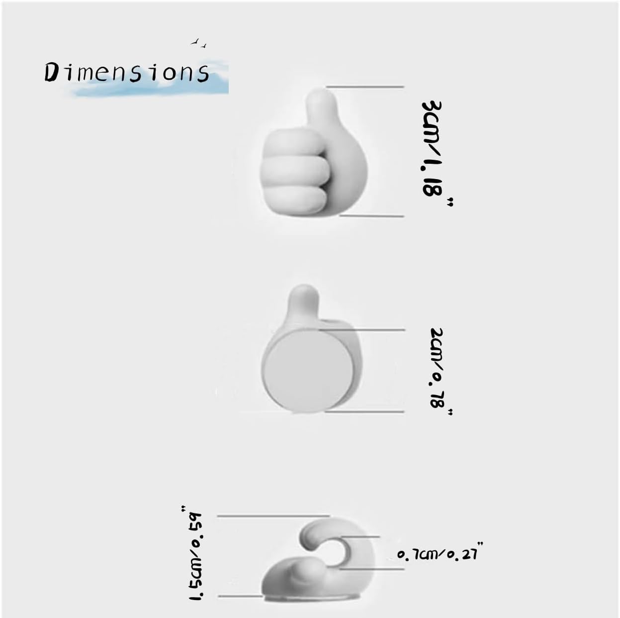 50 Pcs Silicone Thumb Hooks Thumb Wall Hooks Multifunction Adhesive Cable Clip Cable Organizer Clips Wall Hanger for Home Office Wall Storage - Image 2