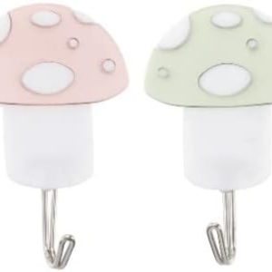 6pcs Towel Hook Decor Holder Ball Hooks: Mushroom/Random Office Cap Key Clothes Plastic Wall Hat Decoration Seamless Coat Entryway Color Prong Living Girls Drill Utility Room