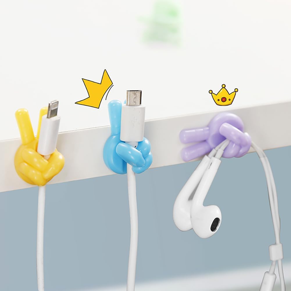 18Pcs Silicone Finger Wall Hooks for Hanging Towel Key Plug Cable, Multifunction Adhesive Cable Clip for Kitchen Bathroom Home Office - Image 2