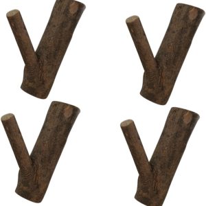 4pcs Rustic Tree Branch Wall Hooks Decorative Wooden Coat and Hat Hangers Creative Wall Hooks for Entryway Home Organization