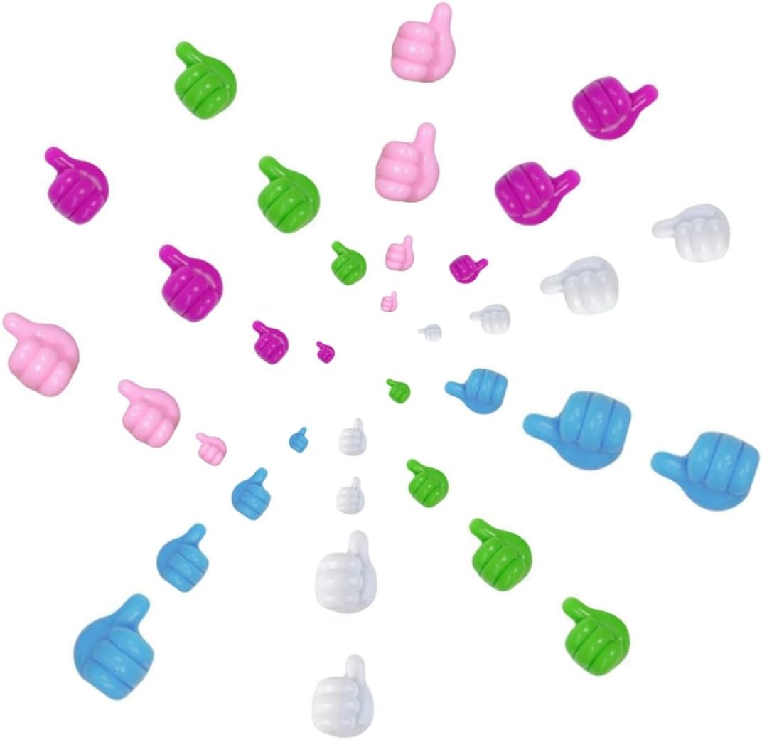 50 Pcs Silicone Thumb Hooks Thumb Wall Hooks Multifunction Adhesive Cable Clip Cable Organizer Clips Wall Hanger for Home Office Wall Storage