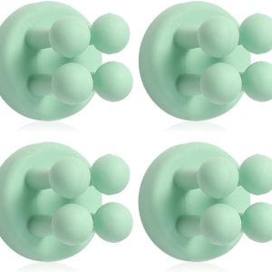 Silicone Shower Holders, Waterproof self Adhesive Hook for Toothbrush Razor and Small Items, Multi-Function Hooks for Kitchen Office and Bathroom(Green)