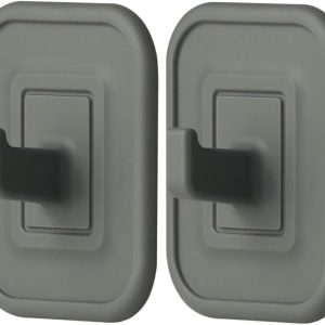 Silicone Simple Multipurpose Adhesive Shower Hook Reusable Hanger Bathroom Door Front Door Mask Accessories Hanging Hook Ring (2Pack/Gray)