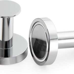 Strong Magnetic Hooks for Hanging Coats and Bags. Set of 2 Chrome Magnet Hooks Heavy Duty Magnets, Neodymium 52 Rare Earth Magnets. Push Pin Style Magnet Hook for Refrigerator, Locker etc