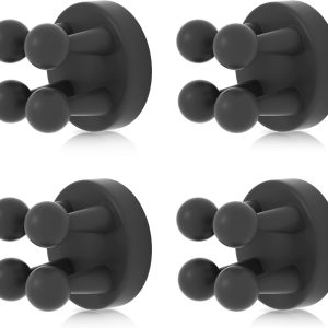 4 pcs Silicone Toothbrush Holder Multi-Function Hook Waterproof self Adhesive Single Toothbrush Hook Plug Holder for Wall for Hanging Bathroom Kitchen Living Room Office