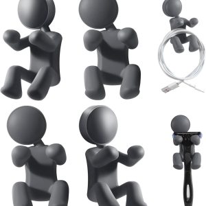 Creative Doll Silicone Hook,Razor Hooks for Shower,Multifunction Utility Hook,Waterproof Bathroom Hook for Towel,Key and etc,Dorm Room Essentials,Fun Gifts for Best Friend (4 Pcs(Gray))
