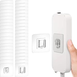 Double Sided Adhesive Wall Hooks,20 Pack Self Adhesive Hooks,Suitable for Hanging and Organizing Power Outlets, Picture Frames, and Tissue Boxes at Home, Office, or in Rv